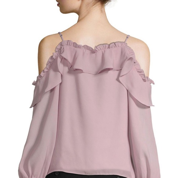 Parker Women's Pink Ruffled Cold-shoulder Top - Picture 6 of 7